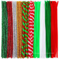 Red with White Christmas Striped Chenille Stem Art Craft Pipe Cleaners